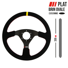Volant RRS TRAJECT - Plat 330mm - Peau retournée