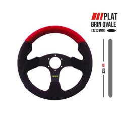 Volant RRS 3 branches ROUGE 320 mm brin ovale