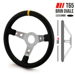 Volant automobile RRS SIMILI CUIR tulipage 65mm 3 branches