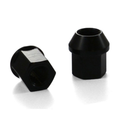 Ecrou aluminium anodisé noir conique 60° T19mm 14 x 150