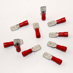 Jeu de 10 Cosses plates mâles Rouges pour câble 0,5-1,5mm²