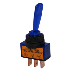 Interrupteur plastique lumineux long bleu