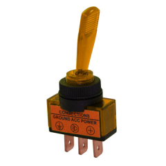 Interrupteur plastique lumineux long jaune