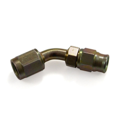 Raccord femelle 45° JIC 3/8 x 24 ( Dash 3 ) concave pour tuyau Teflon T03