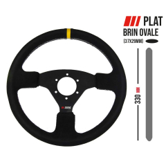 Volant RRS TRAJECT - Plat 330mm – Peau retournée